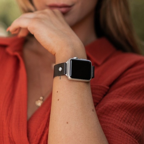 Dark Brown Leather Silver Jewelry Apple Watch Band Women Fashion Strap Bracelet main image 7